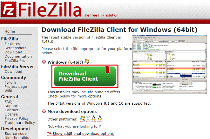 FileZillaをダウンロード